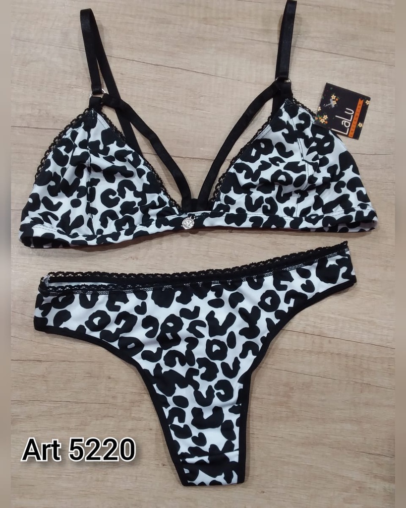 Conjunto bralette microfibra estampada