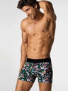 BOXER ALGODON Y LYCRA ESTAMPADO FLORES,ELASTICO SOBRE RELIEVE NEGRO