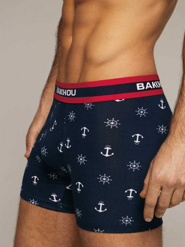 BOXER ESTAMPADO ANCLAS CON ELASTICO PERSONALIZADO BAKHOU NAUTICO
