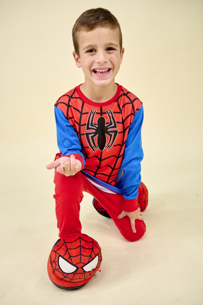 INV. PIJAMA DISFRAZ DE JERSEY MODAL ML SUBLIMADO &quot;SPIDERMAN&quot; Y PANTALON LISO