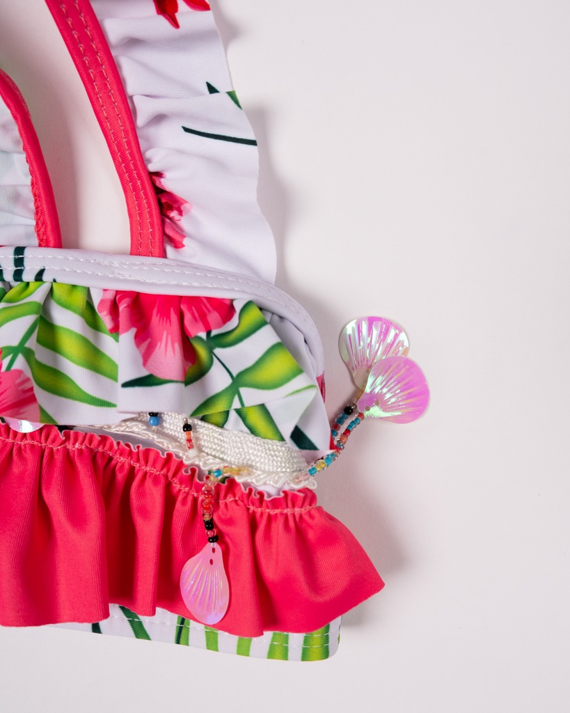 VER. BIKINI PREMIUM CON VOLADOS, MOSTACILLAS Y LENTEJUELAS &quot;JUNGLE&quot; - POSTO