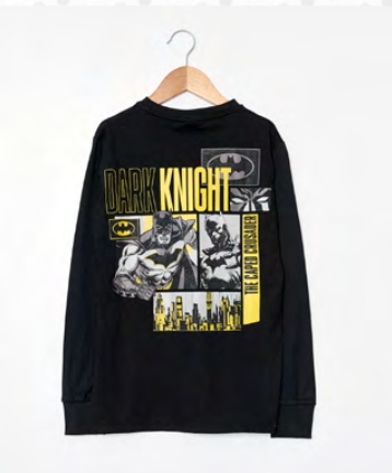 INV. REMERA DE ALGODÓN CON DOBLE ESTAMPA &quot;BATMAN&quot;