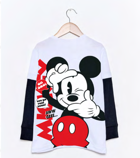 INV. REMERA DE ALGODÓN CON BAJO MANGA &quot;MICKEY&quot;