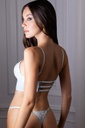 CONJUNTO CORSET DE PUNTILLA Y MICROFIBRA CON REGULABLE 