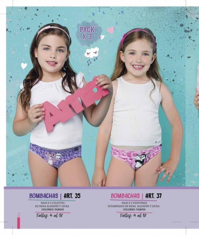 PACK X 3 VEDETINA ESTAMPADOS DE NENA ALG Y LYCRA