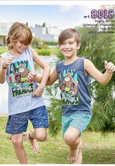 VER. PIJAMA JERSEY ESTAMPADO "PARADISE"  VERANO