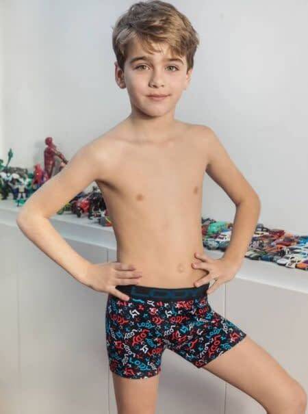 BOXER NIÑOS DE ALG LYCRA ESTAMPADO GRAFITI