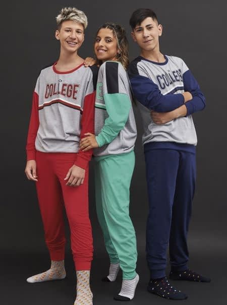LIQUIDACION ! - INV. PIJAMA CONJUNTO  TEEN JER.MGA.LGA.OVERSIZE C/EST.REC.&quot;COLLEGE&quot;