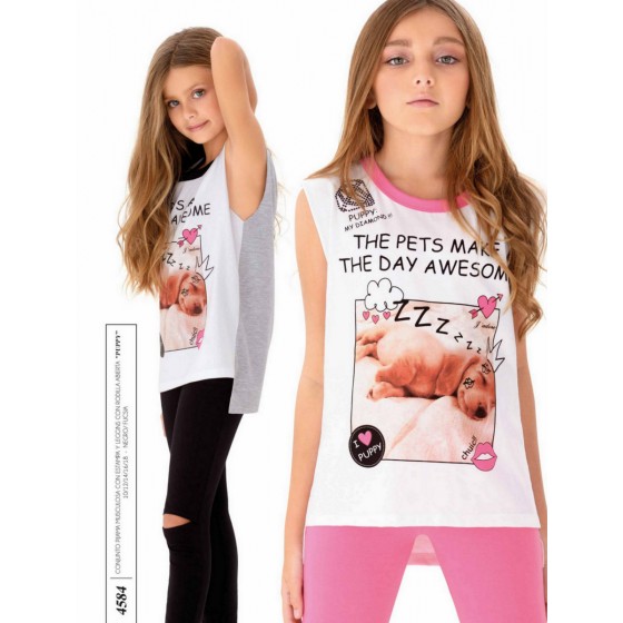 VER. PIJAMA DE NENA REMERA SIN MANGA Y CALZA OPORTUNIDAD!