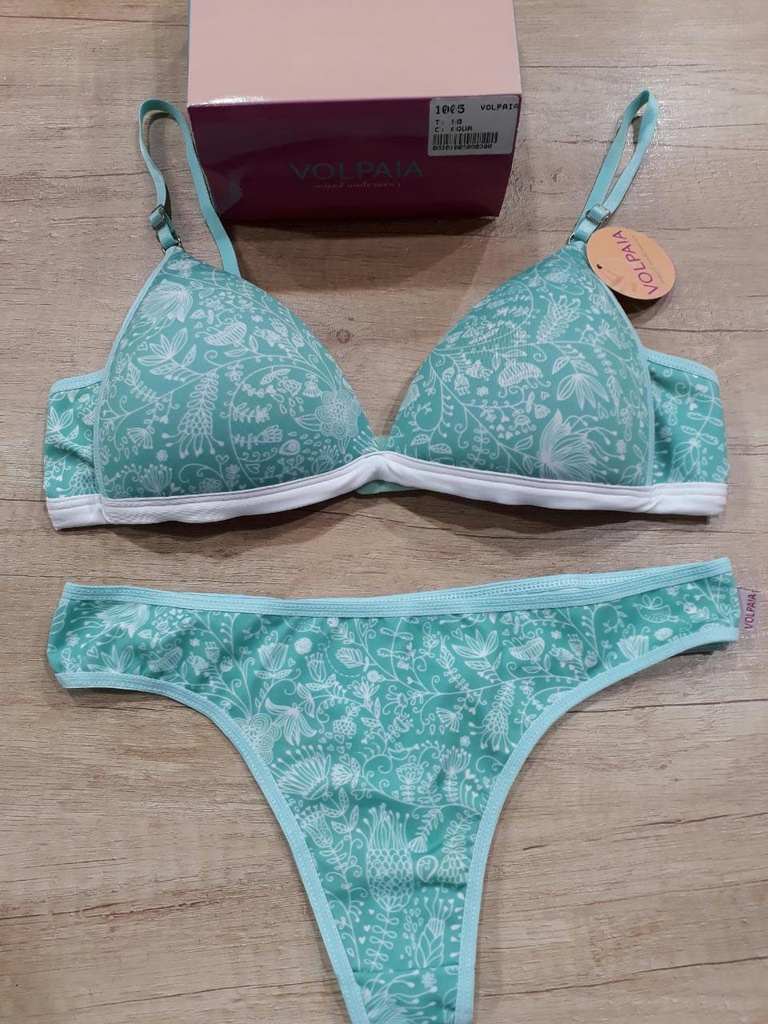 Conjunto triangulo microfibra estampada