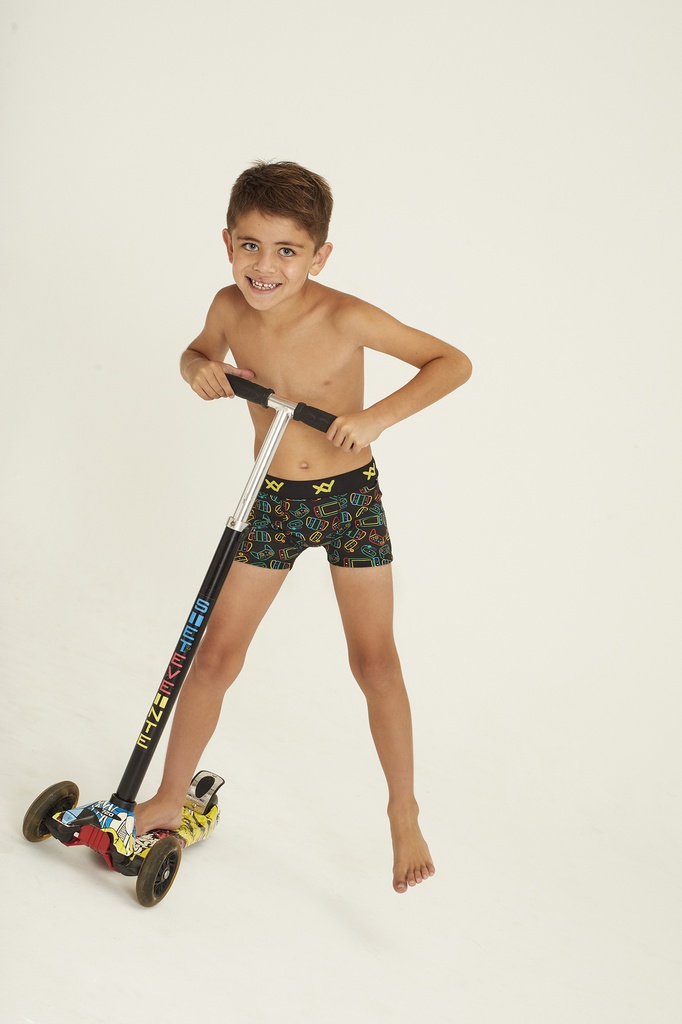 BÓXER NIÑO ALGODÓN-LYCRA ESTAMPADO "JOYSTICK"