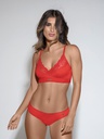 CONJUNTO DE ALGODON Y LYCRA TRIANGULO CON ESCOTE DE PUNTILLA Y DIJE, CON VEDETINA