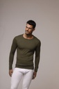 INV. CAMISETA BASICA MANGA LARGA CUELLO REDONDO, DE ALGODON CON LYCRA LISO. CORTE ANATOMICO