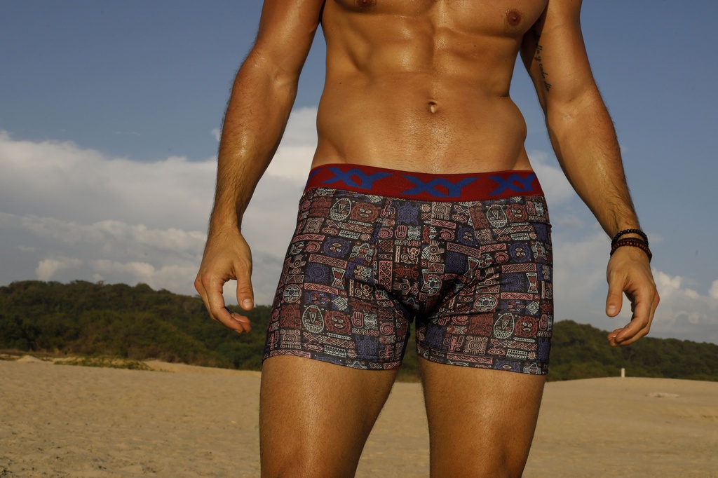 BOXER ALGODÓN-LYCRA / PINZA CENTRAL "AZTECA"  -