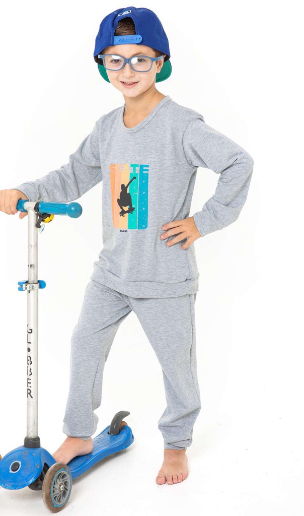 LIQUIDACION ! - INV. PIJAMA NENE EN MODAL LISO &quot;SKATE&quot;