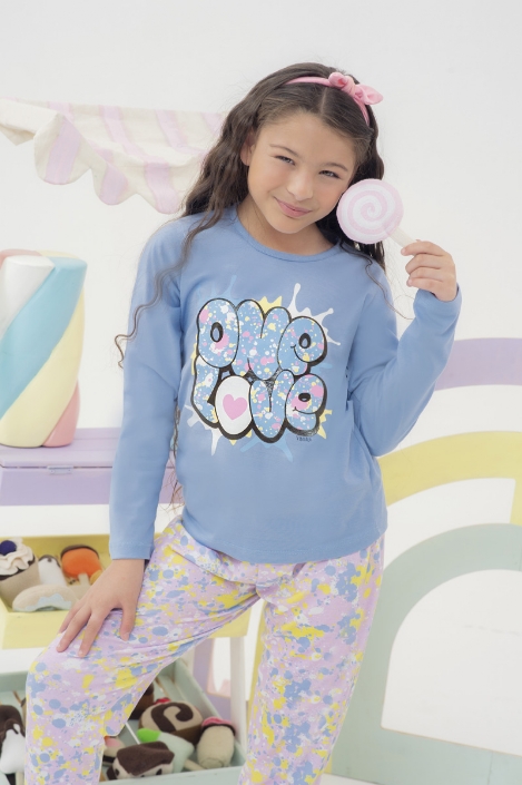 DESCUENTO 10% LIQUIDACION DE TEMPORADA!  INV. PIJAMA DE NENA ALG. "ONE LOVE" - jersey