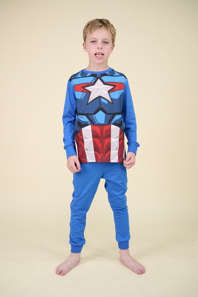 LIQUIDACION ! - INV. PIJAMA DE JERSEY MODAL DISFRAZ ML AVENGERS "CAPITAN AMERICA"