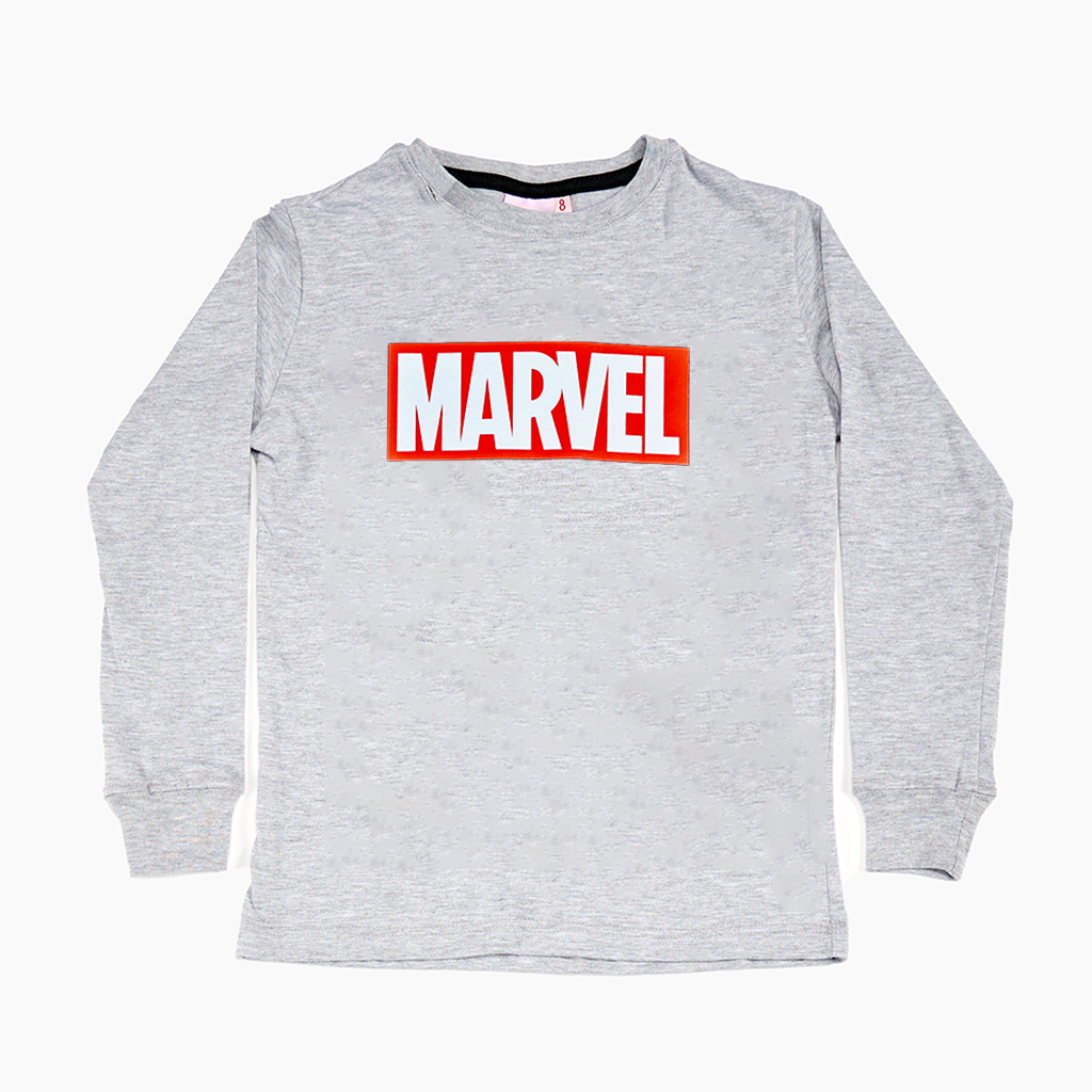  INV. REMERA DE JERSEY ML ESTAMPADA "AVENGERS" CON PUÑOS