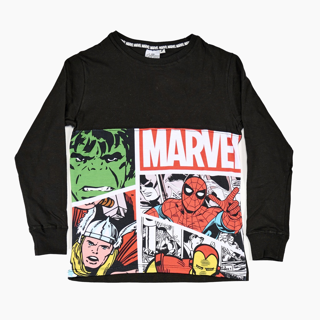REMERA ML DE JERSEY MODAL CON PUÑOS SUBLIMADA &quot;AVENGERS&quot;