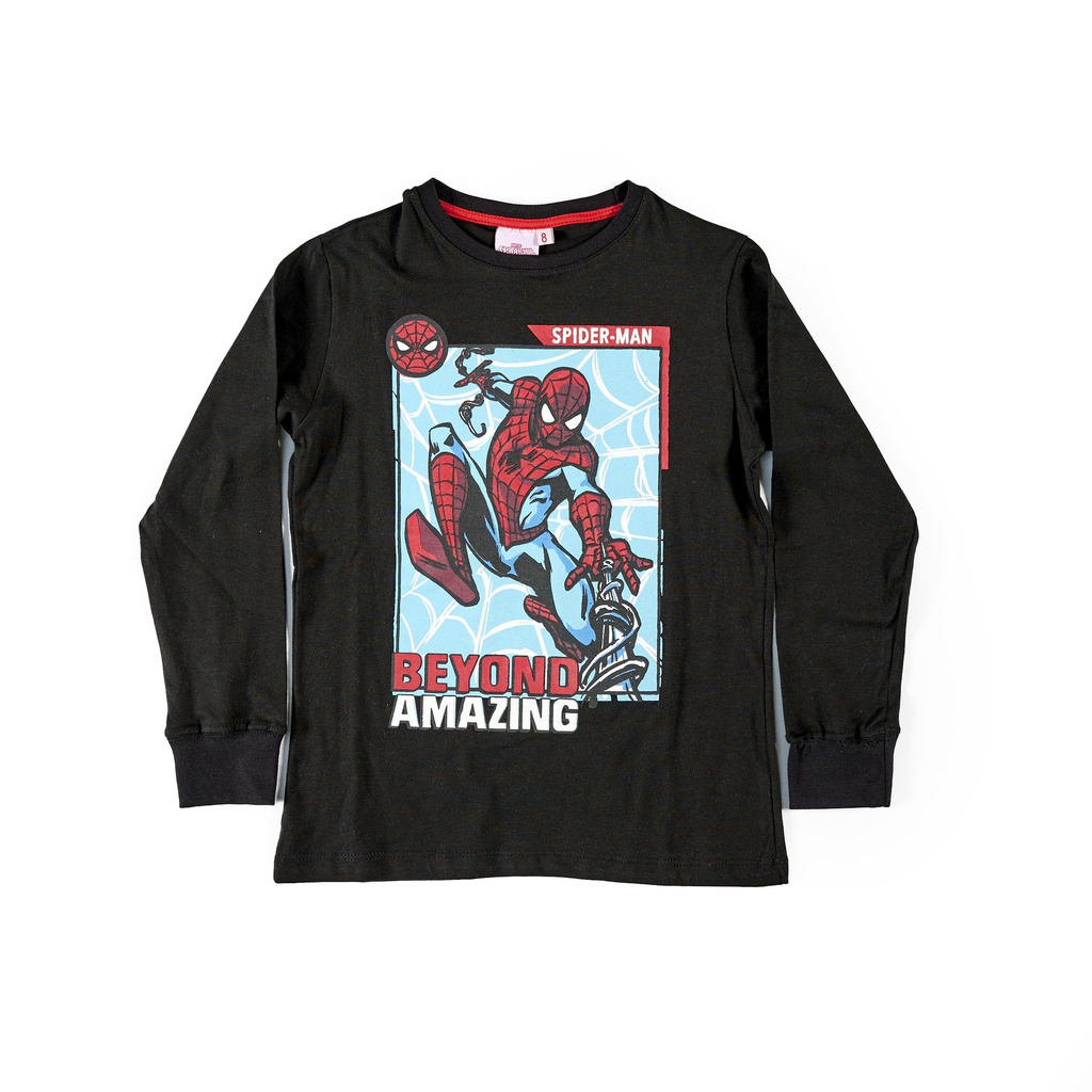  INV. REMERA DE JERSEY ML ESTAMPADA "SPIDERMAN" CON PUÑOS