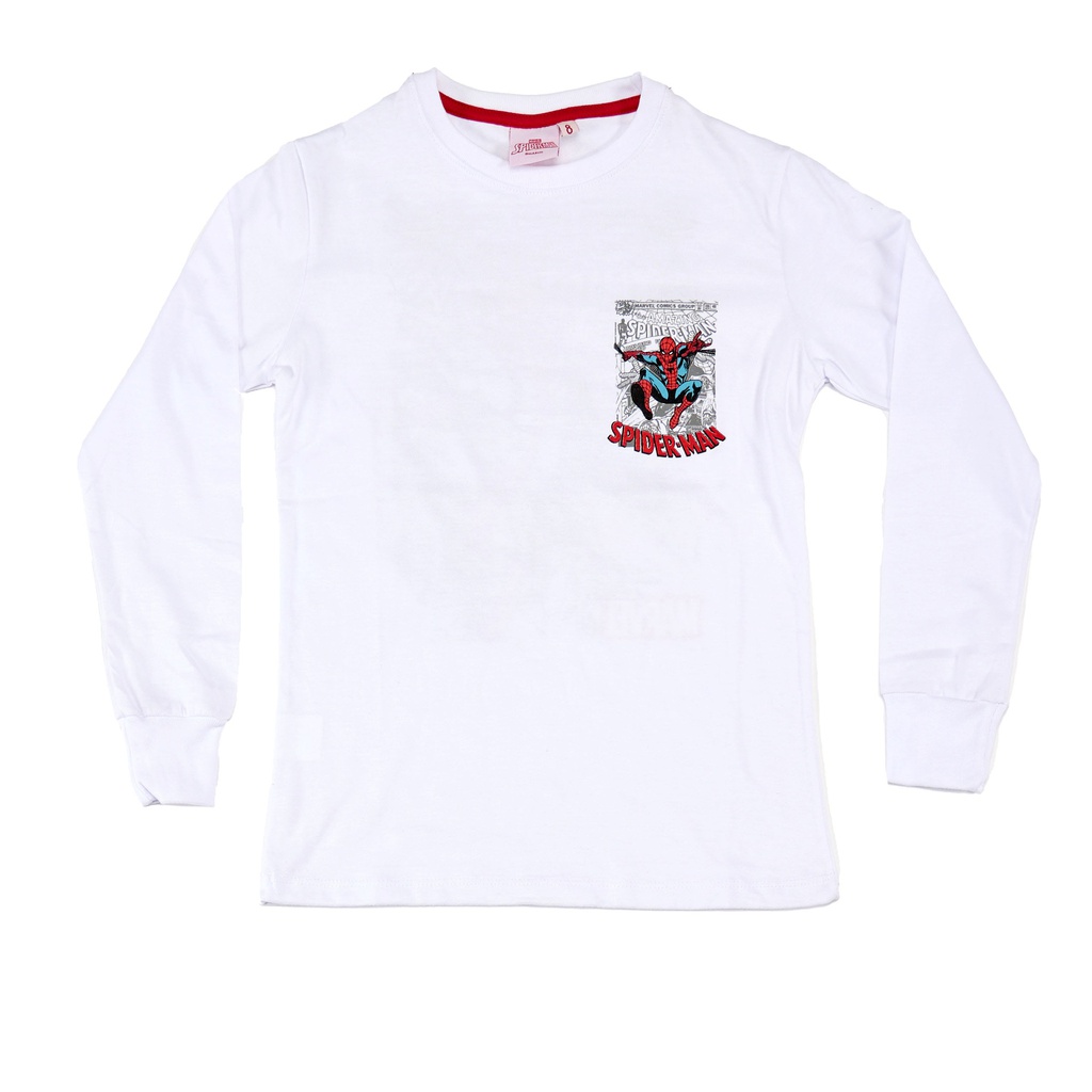 LIQUIDACION ! - INV. REMERA DE JERSEY ML DOBLE ESTAMPA "SPIDERMAN" CON PUÑOS