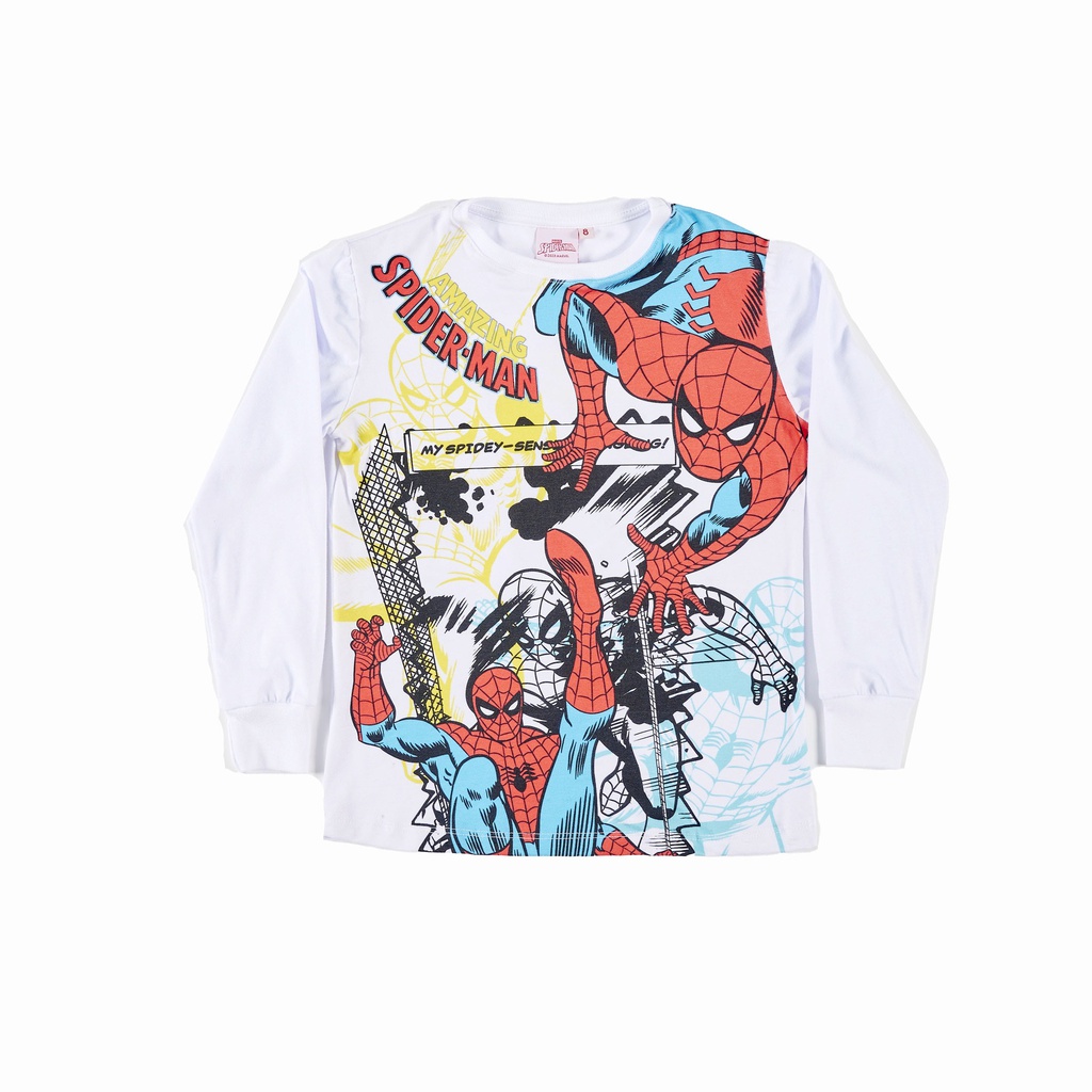 LIQUIDACION ! - INV. PIJAMA DE JERSEY MODAL ML SUBLIMADO &quot;SPIDERMAN&quot; Y PANTALON LISO