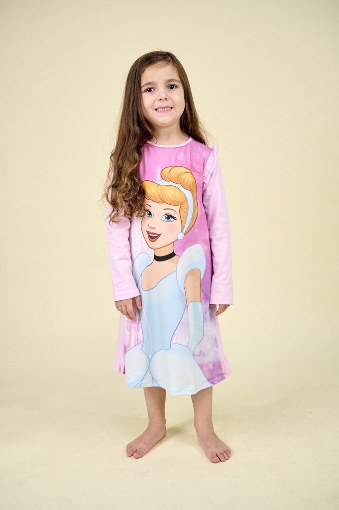 LIQUIDACION ! - INV. CAMISON ML JERSEY SUBLIMADO &quot;PRINCESAS&quot; CON VOLADOS