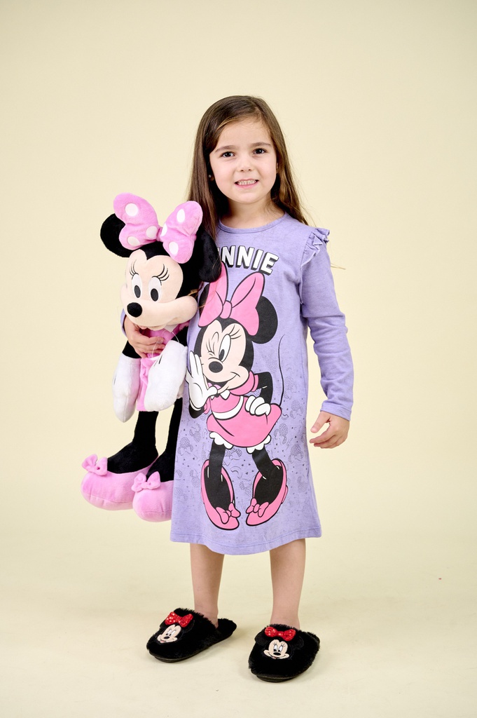 INV. CAMISON DE JERSEY ML CON ESTAMPA "MINNIE" Y VOLADOS