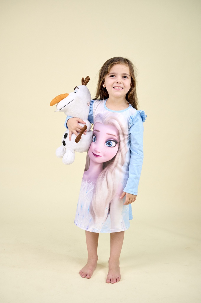 INV. CAMISON ML SUBLIMADO CON VOLADOS &quot;FROZEN&quot; DE JERSEY MODAL