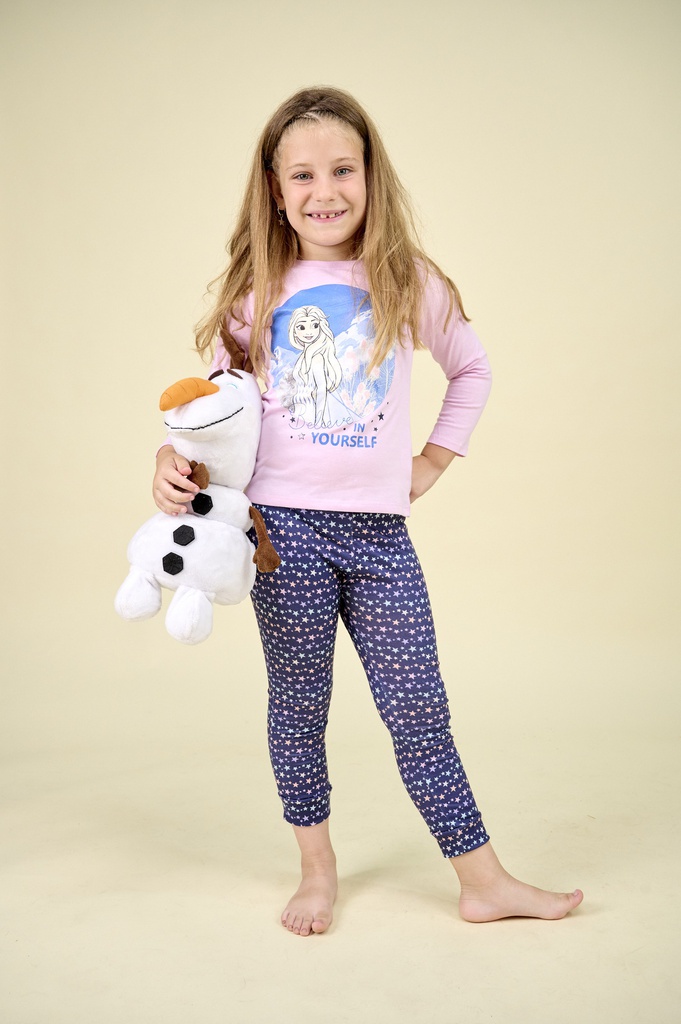 LIQUIDACION ! - INV. PIJAMA COMBINADO ML ESTAMPADO &quot;FROZEN&quot; DE JERSEY MODAL