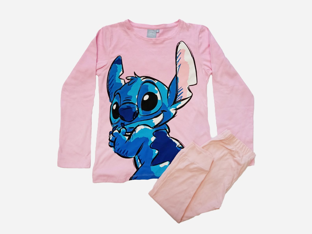 LIQUIDACION ! - INV. PIJAMA DE JERSEY ML CON ESTAMPA "STITCH" Y PANTALON LISO
