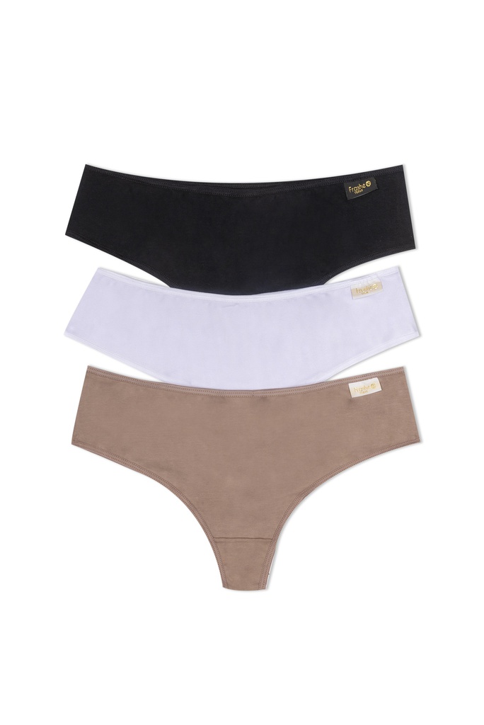 PACK X3 CULOTELES ALGODON LYCRA LISO