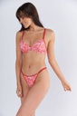 CONJUNTO TRIANGULO DE MICROFIBRA ESTAMPADA "LEAVES" CON TANGA REGULABLE