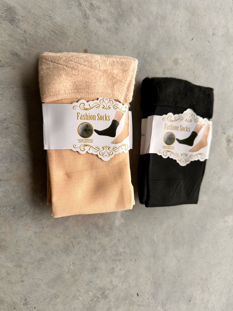 PACK X 2 MEDIAS TERMICAS PELUCHE - NEGRO/NUDE