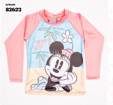 VER. REMERA CON PROTECCION UV SUBLIMADA "MINNIE"
