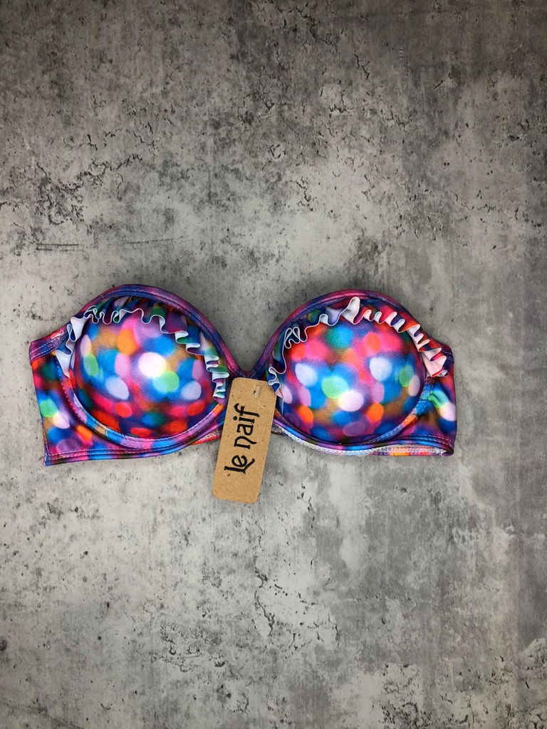 DESCUENTO -15% DESCUENTO ! MALLA STRAPLESS SOFT CON ARCO ESTAMPADO CON VOLADO