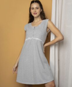 LIQUIDACION ! - INV. CAMISON MATERNAL DE JERSEY CON PUNTILLA