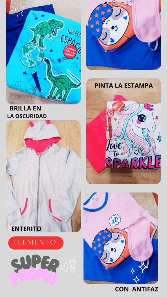 DESCUENTO 10% LIQUIDACION DE TEMPORADA!  INV. PIJAMA NENA VARIOS MODELOS MANGAS LARGAS ALGODON