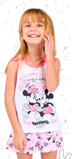 VER. PIJAMA MUSCULOSA Y SHORT ESTAMPADO "MINNIE"