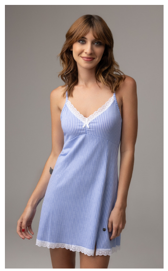 VER. INV. CAMISON RAYADO VISCOSA CON BORDE ENCAJE BRETEL FINO