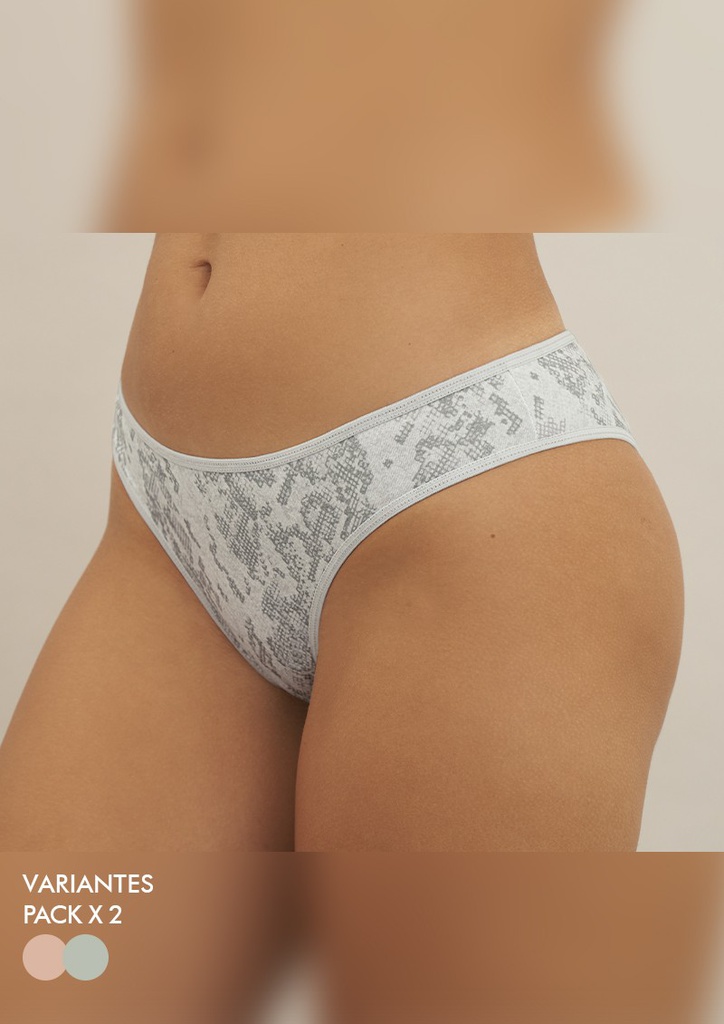 PACK X2 VEDETINA DE ALGODÓN Y LYCRA ESTAMPADO &quot;SNAKE&quot;