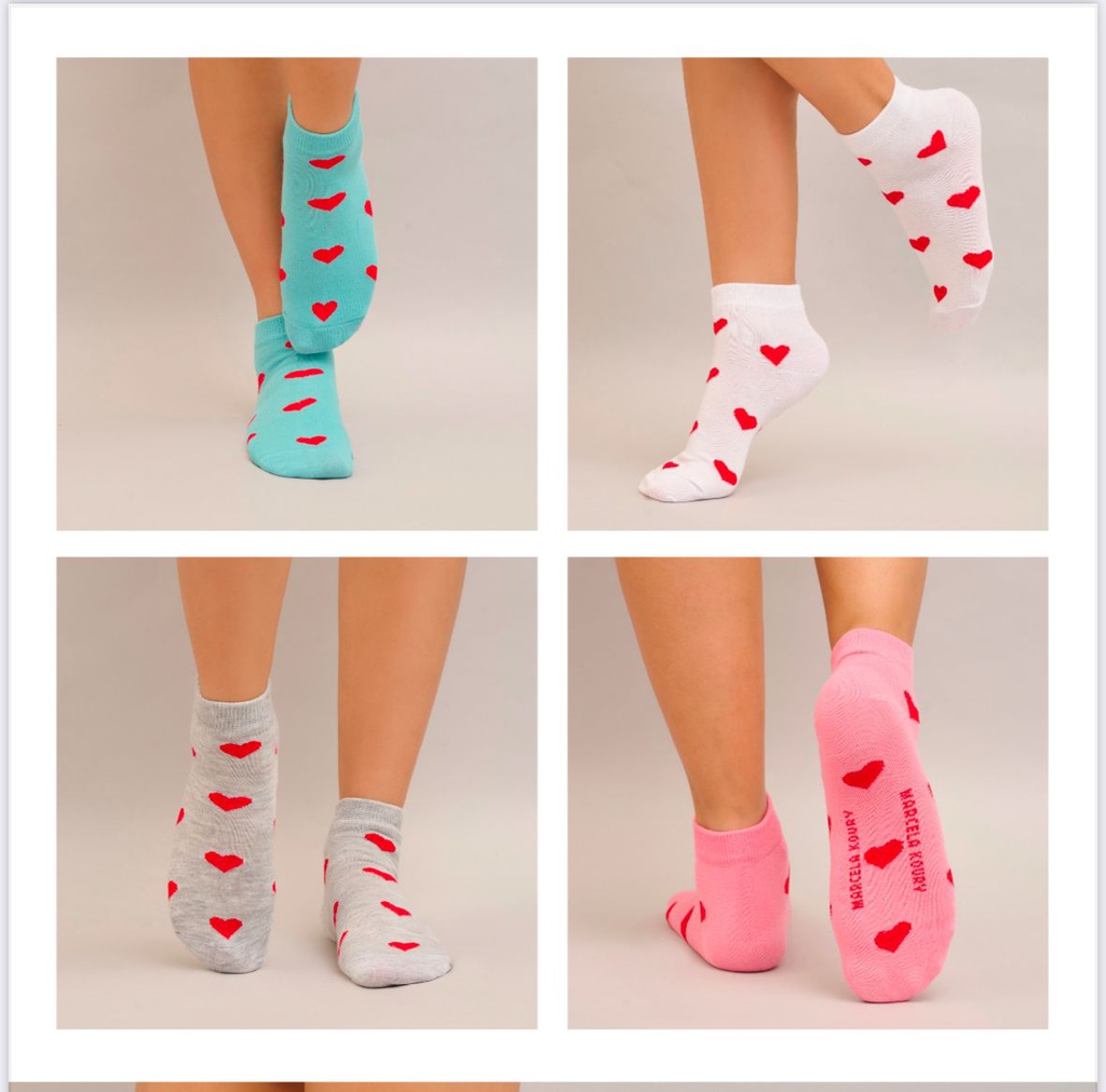 MEDIA SOQUETE DAMA &quot;LOVELY&quot; CORAZONES SAN VALENTIN