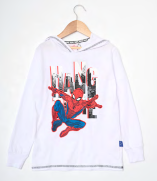 INV. REMERA DE ALGODÓN CON CAPUCHA "SPIDERMAN"