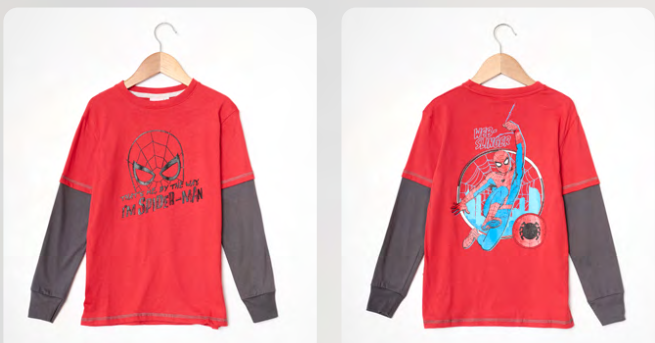 INV. REMERA DE ALGODÓN CON SOBRE MANGA &quot;SPIDERMAN&quot;