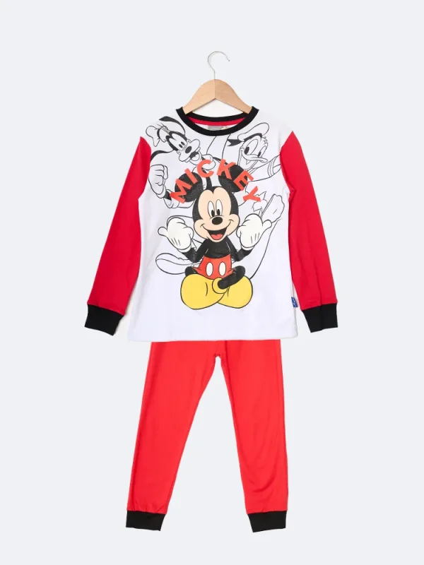 INV. PIJAMA DE ALGODÓN CON MANGAS COMBINADAS Y PANTALON LISO &quot;MICKEY&quot;