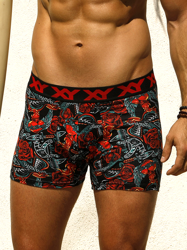 BOXER DE ALGODÓN Y LYCRA ESTAMPADO &quot;TRADI INK&quot;