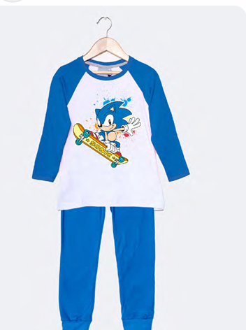LIQUIDACION ! - INV. PIJAMA DE ALGODÓN ESTAMPADO &quot;SONIC&quot;