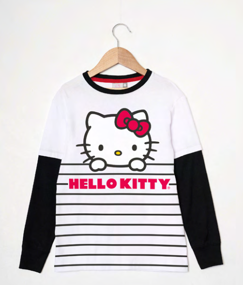 INV. REMERA DE ALGODÓN CON BAJO MANGA &quot;KITTY&quot;