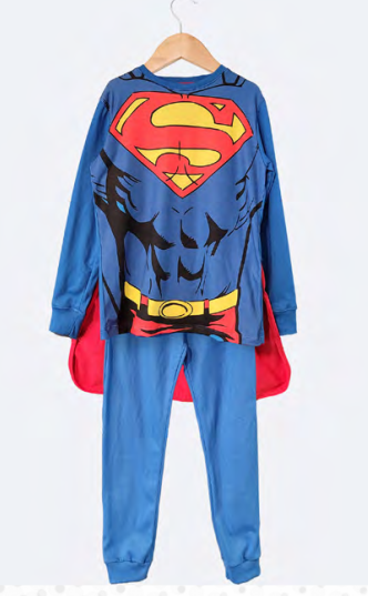  INV. PIJAMA DISFRAZ DE ALGODÓN CON CAPA "SUPERMAN"