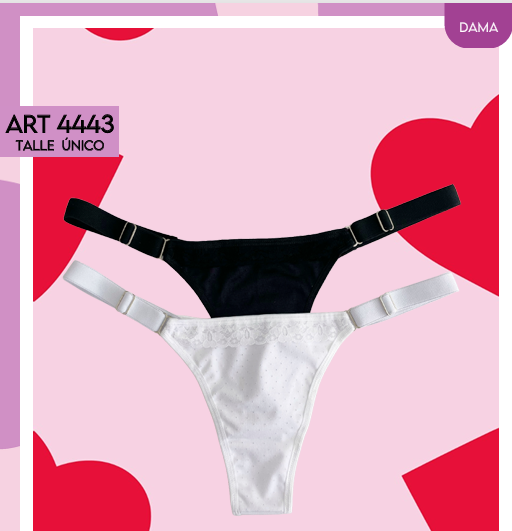 PACK X2 REGULABLE CON ELASTICO ANCHO DESAGUJADA CON PUNTILLA